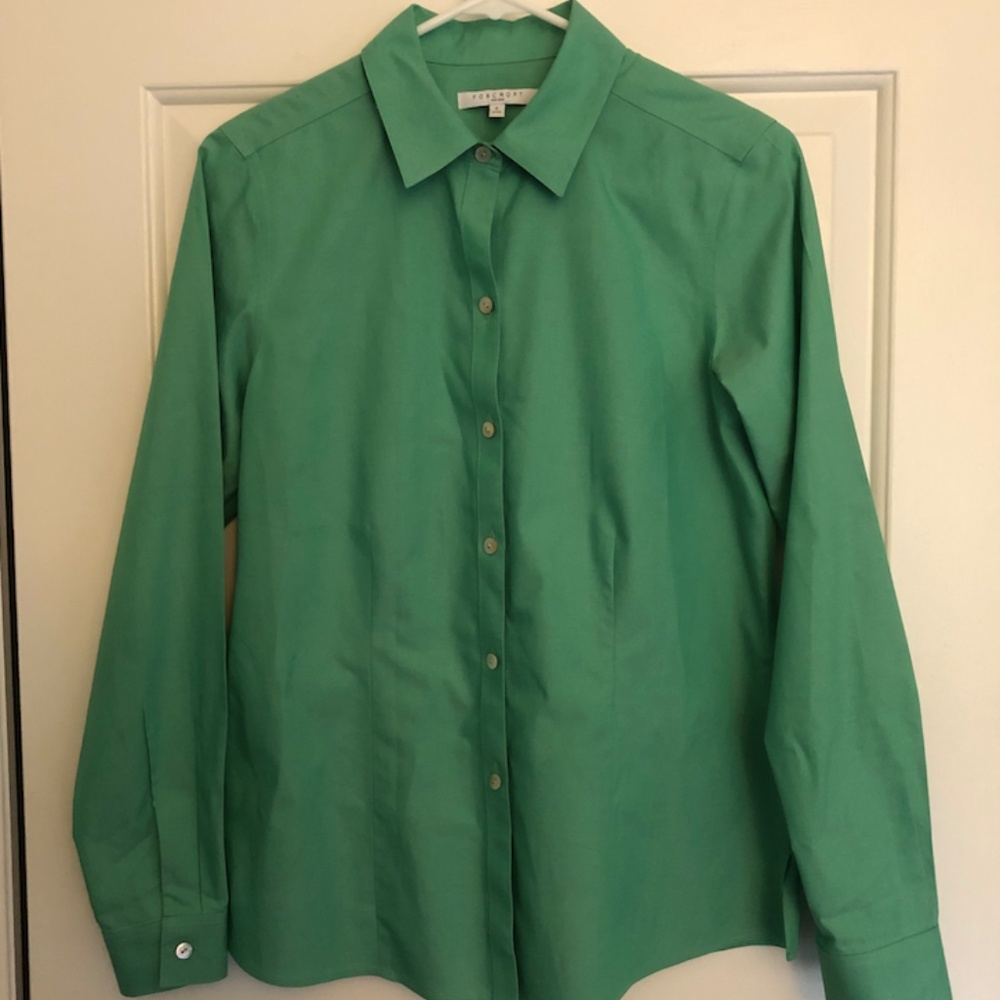 Foxcroft Non-Iron Fitted Button-Front Shirt NWOT 6